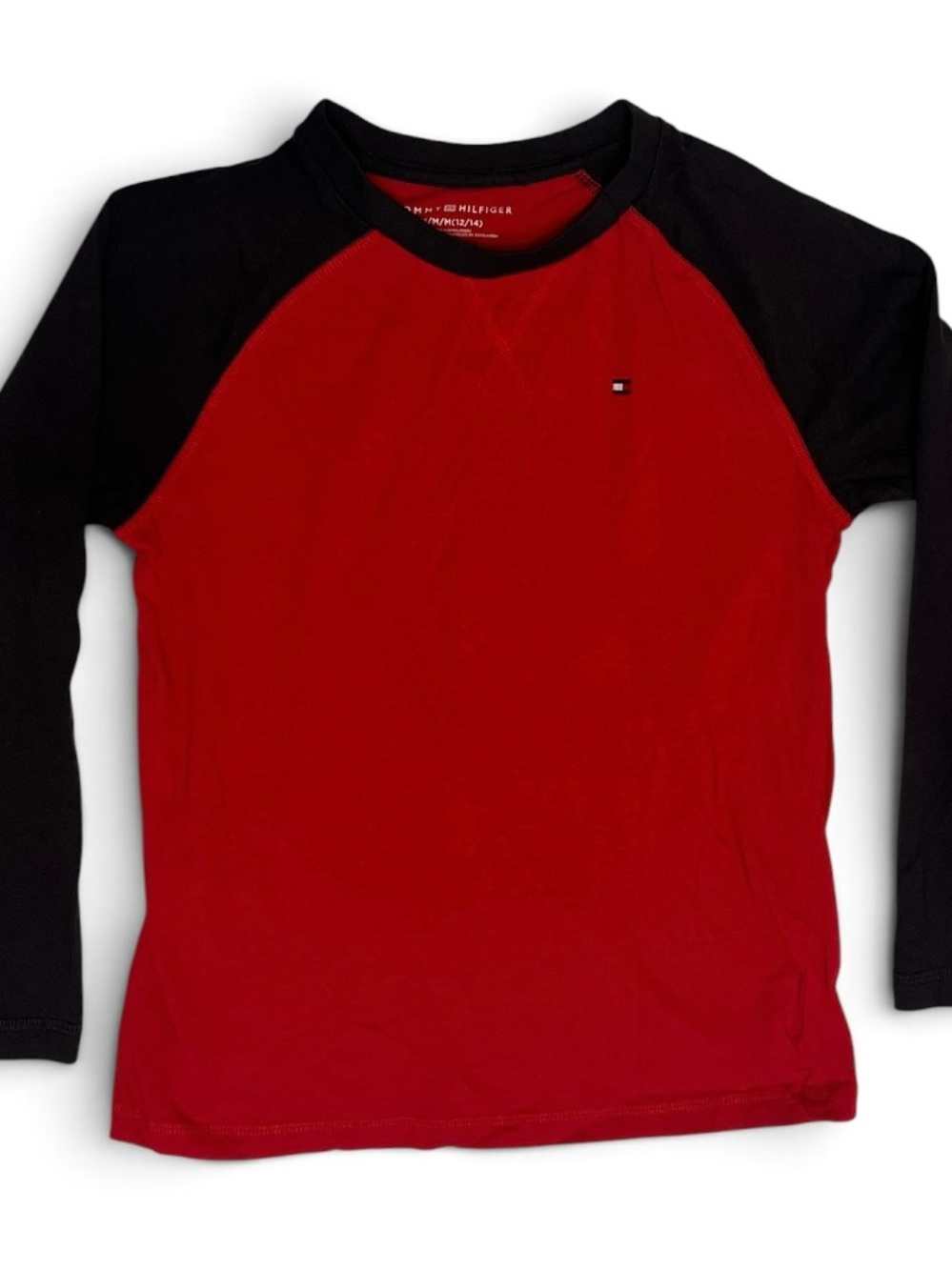 Tommy Hilfiger Red & Black Raglan Long Sleeve Tee